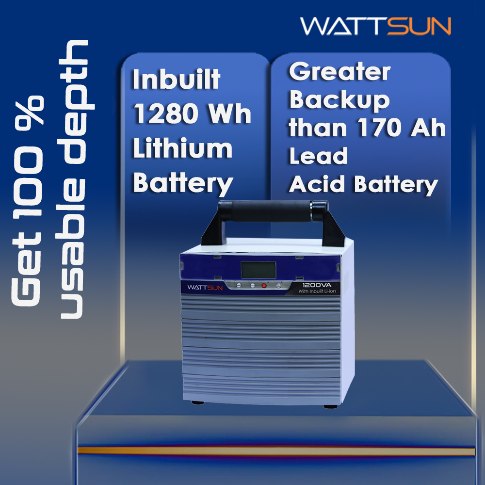 1200VA Output Inverter-UPS with Inbuilt 1280Wh Lithium battery, Model UPS-1200W