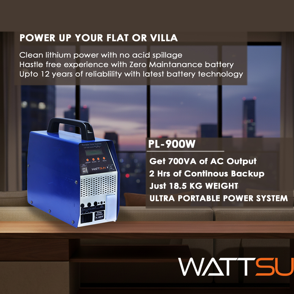 86Ah, 1 kva Portable Inverter for Home with Inbuilt Lithium Battery, PL-900W-XL