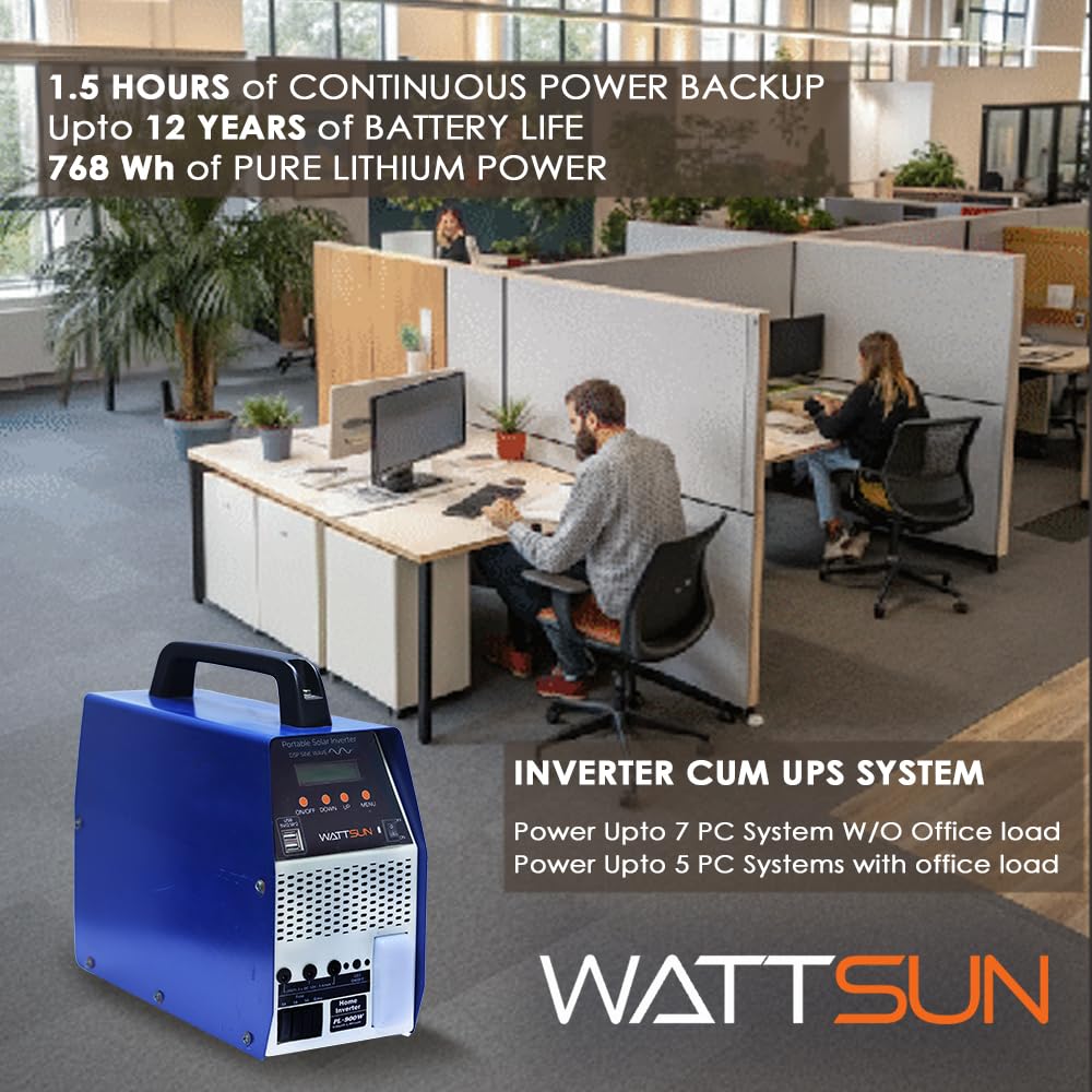 60Ah, 1 kva Solar Portable Inverter for Home with Inbuilt Lithium Battery, PL-900W-ECO